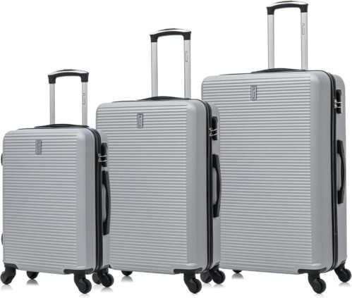 Set Valise Rigide 3 Pièces | Valise Cabine + Valise Moyenne + Valise Grande Taille | 55x40x20 + 65cm + 75cm | Valise Lot de 3 | Gris.