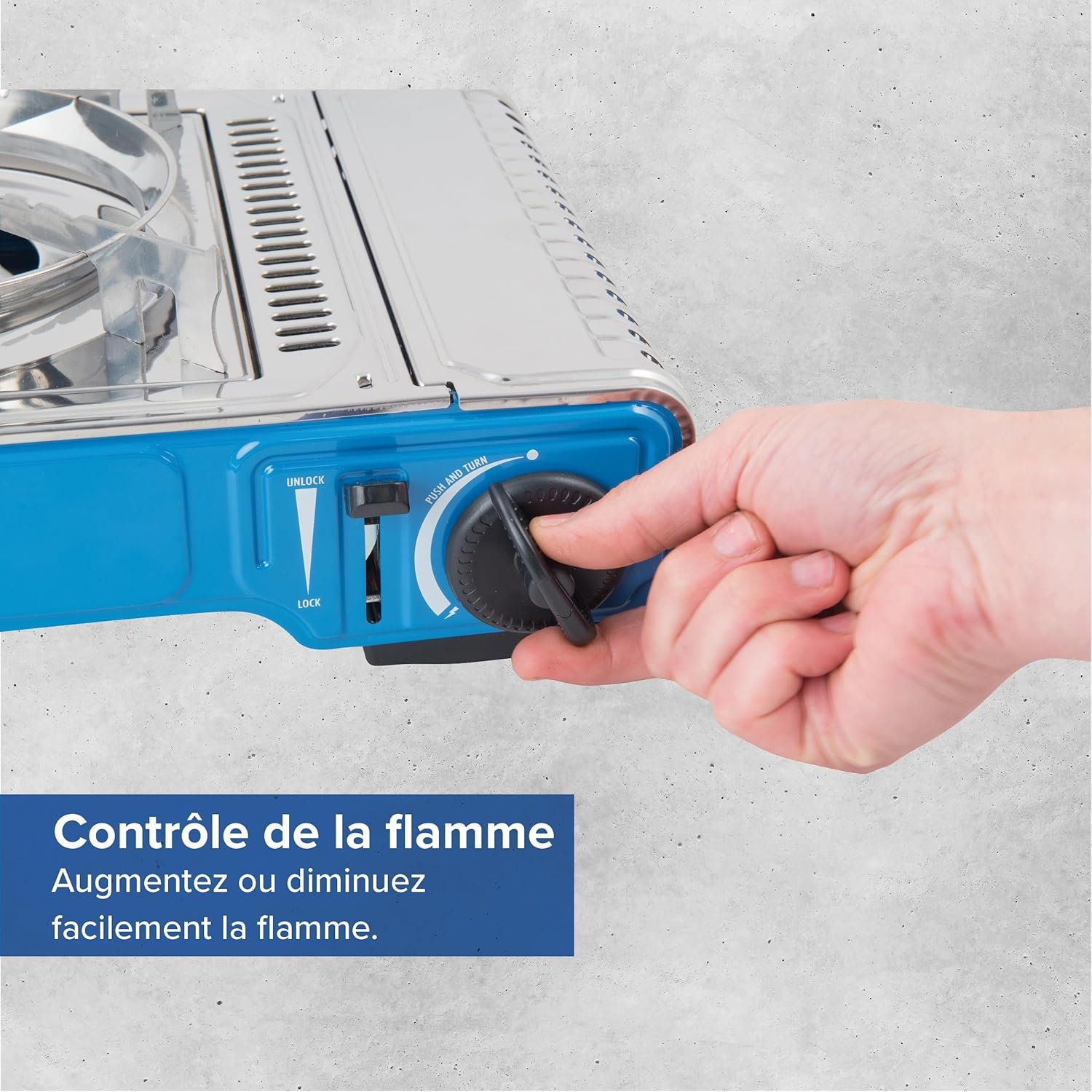 Campingaz Camp Bistro DLX Réchaud à Gaz, Réchaud Camping Compact à Allumage Piézo, Réchaud à Cartouches Robuste à Protection Anti-Surchauffe et Mallette de Transport, 1 Flamme, Puissance 2200 W – Image 6