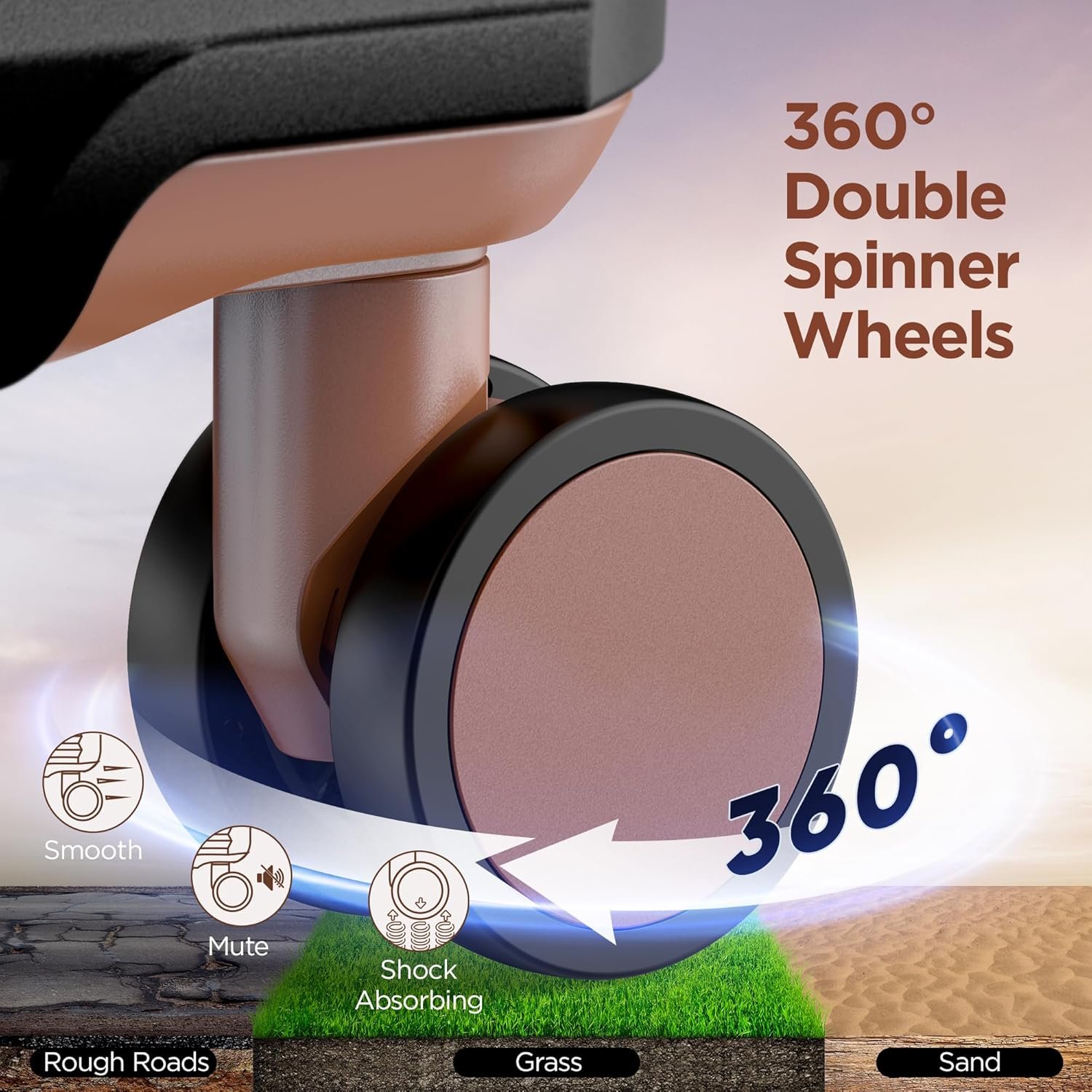 SHOWKOO Set Valise 3 de Voyage Rigide Cabine Extensible 100% PC Grande Taille Sets de Bagages à 360° roulettes Pivotantes Silencieuses et Serrure TSA (M L XL-Noir Élégant) – Image 4