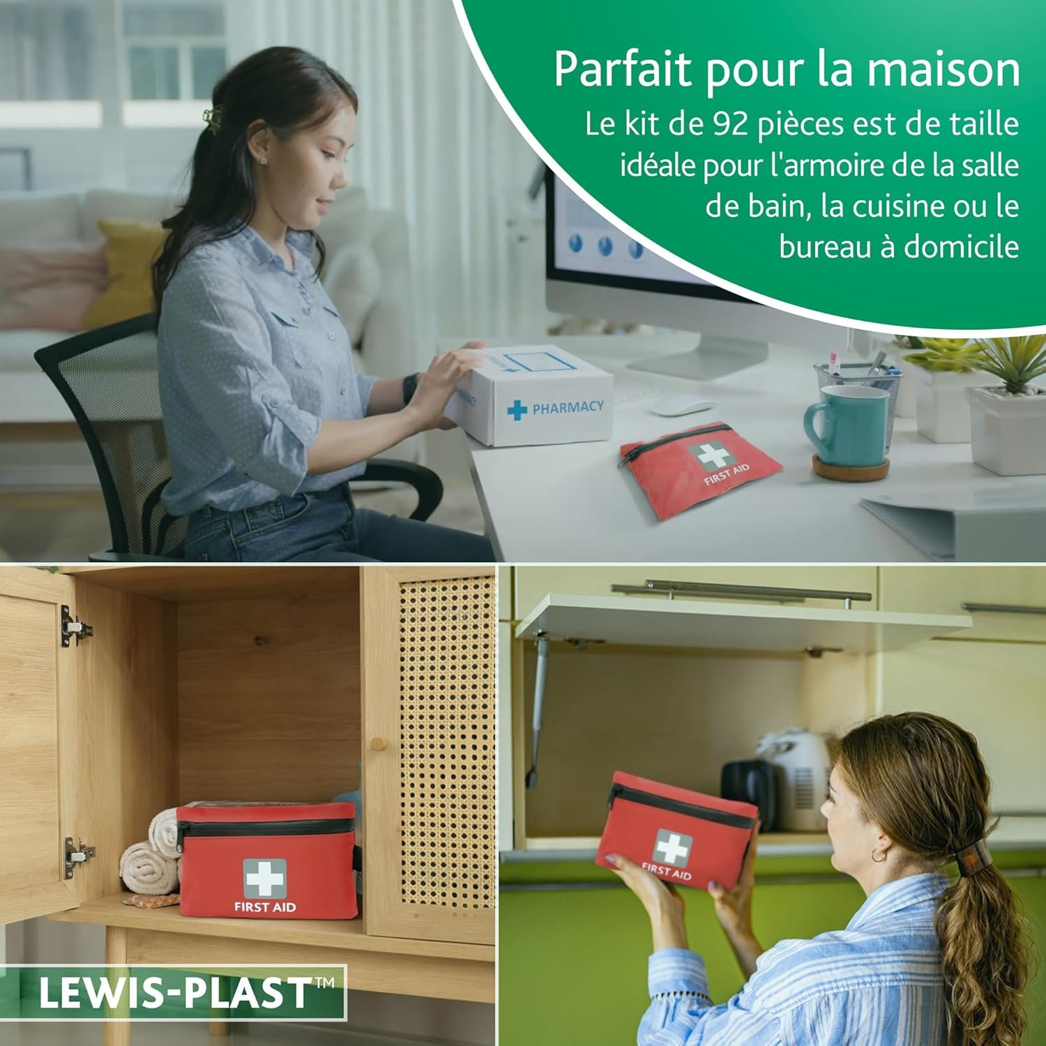Lewist-Plast Trousse De Premiers Soins de 92 pièces - À Garder Dans Votre Voiture, À La Maison, Au Travail, En Vacances - Comprend L'essentiel Pour Les Situations D'urgence Quotidiennes (lot De 1) – Image 6