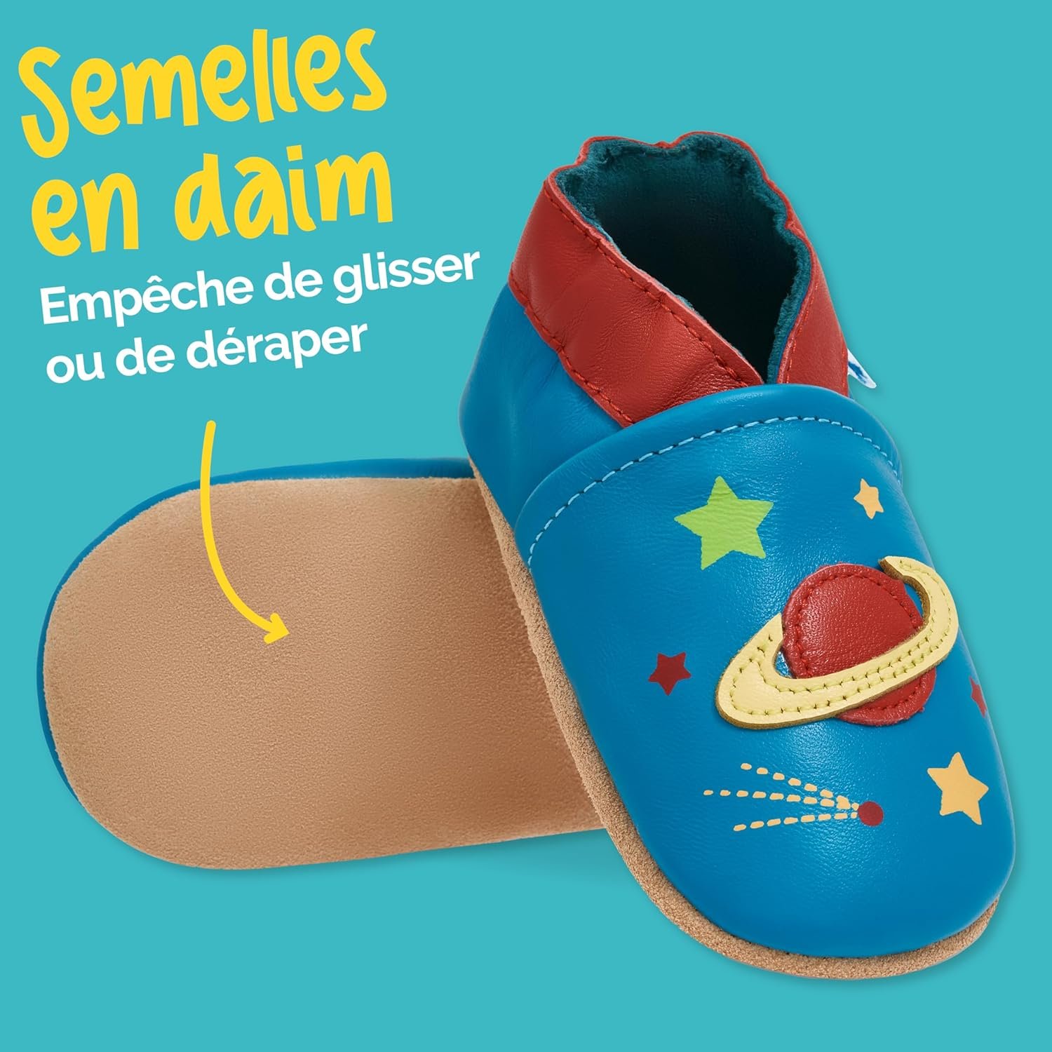 Juicy Bumbles Chaussons Cuir Souple Bébé Antidérapants Chausson Bebe Fille Chausson Cuir Bébé Garcon Chaussures Bébé Chaussons Bébé Premiers Pas – Image 4