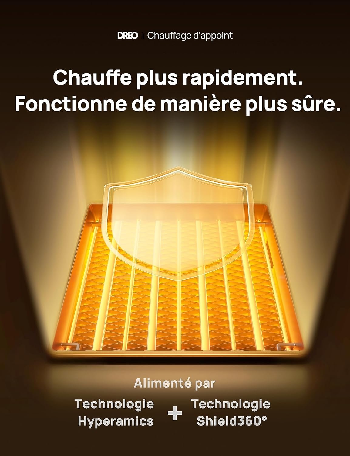 Dreo Chauffage d'appoint Atom One, Oscillant sur 70°, Électrique, Radiateur céramique PTC avec thermostat, Minuterie 1-12 h, Télécommande, Protection anti-surchauffe et anti-basculement, Mode ECO – Image 7