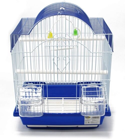 BPS(R) BPS Cage à oiseaux en métal avec mangeoire abreuvoir cuvette Couleur envoie au hasard 30 x 23 x 39 cm BPS-1229
