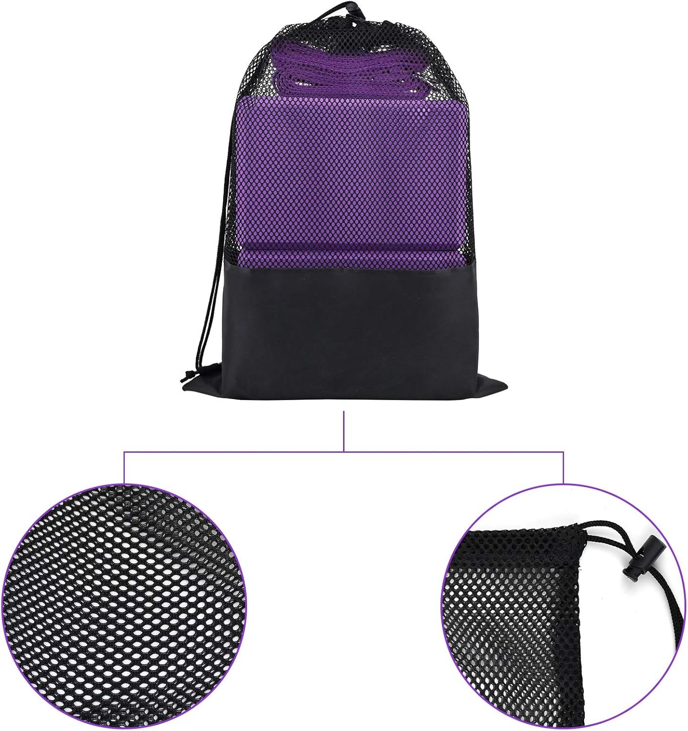 Brique Yoga Lot 2 Bloc Yoga Block Brique de Yoga Blocks Briques Kit Yoga Accessoires Avec Sangle et Sac de Yoga 【Lot de 4 Pièces】 – Image 5
